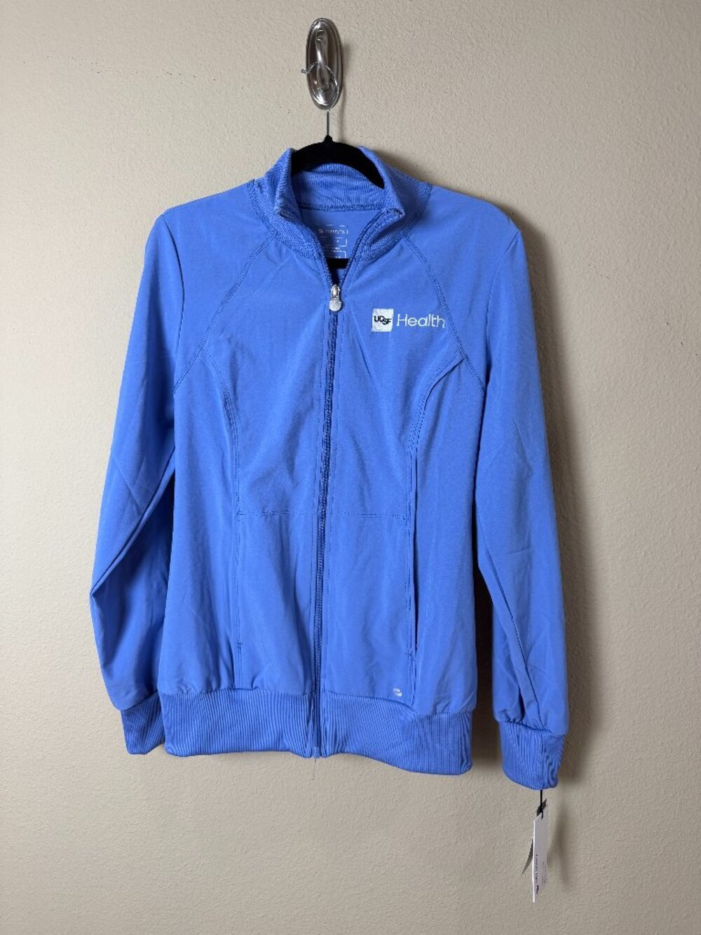 Infinity UCSF Health Logo Scrubs Zip Up Jacket Light Blue Size Small New NWT